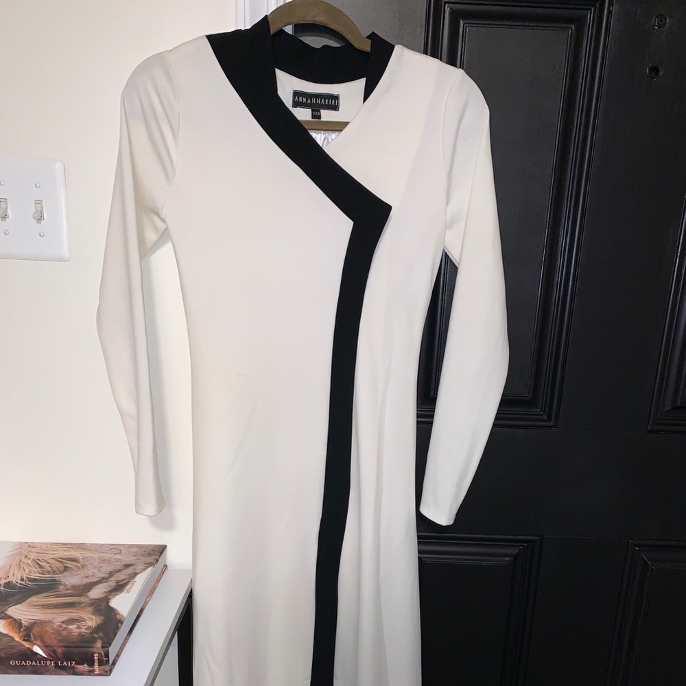 White and black gown